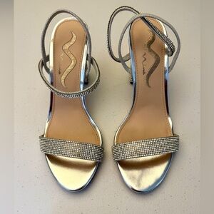 Nina Silver Rhinestone Heels